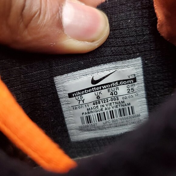 Nike Air Max 2012 GS Anthracite Black Orange Sneaker (7Y) Men 7 Shoes - Picture 7 of 7